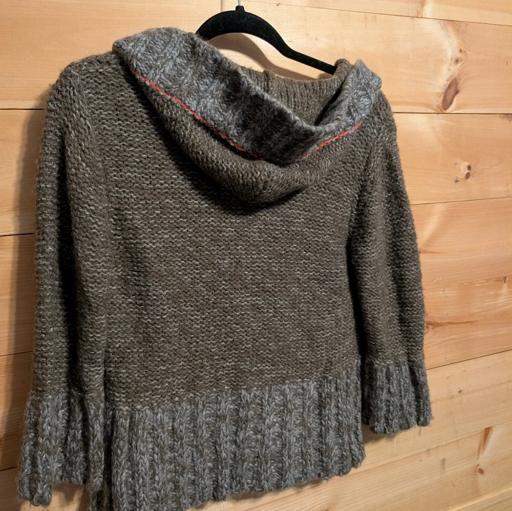 Free People Elegant Taupe Button-Up Women's Cardigan, Loaded With Detail - Picture 3 of 4